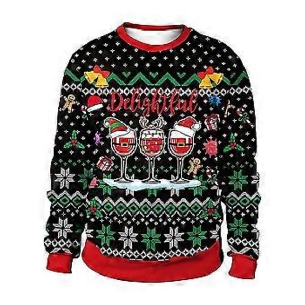 Dame Herre Jul Grim Nyhed Sweater Jumper Par Matchende Printet Sjov Pullover Sweatshirt Julefrokost Top -NMAOV(2XL B)