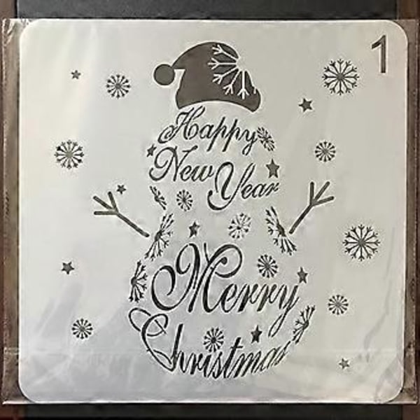 6 stk/sett Juletrær Snømann Tegnemal Stencil Maling Preget Scrapbooking DIY Album Dekorativ Kunst Håndverk
