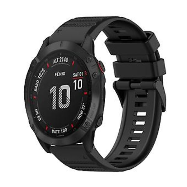Silikon Urrem Til Garmin Fenix 6 GPS (Sort)