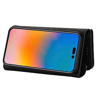 Skin Feel Lynlås Læderetui Til iPhone 14 Pro (Sort)