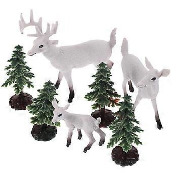 1 Set Miniatyr Modellträd DIY Landskap Miniatyr Hjortmodeller Sandbord Dekorationer