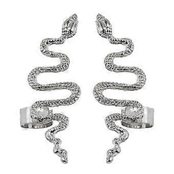2kpl Tyylikkäät Käärmeen Muotoiset Korvakorut Naisille Luovat Korvanapit Alloy Korut (Hopea)