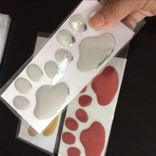 4 sæt Universal Pvc Hundepot Aftryk Mærkat Bil Emblem Dekal