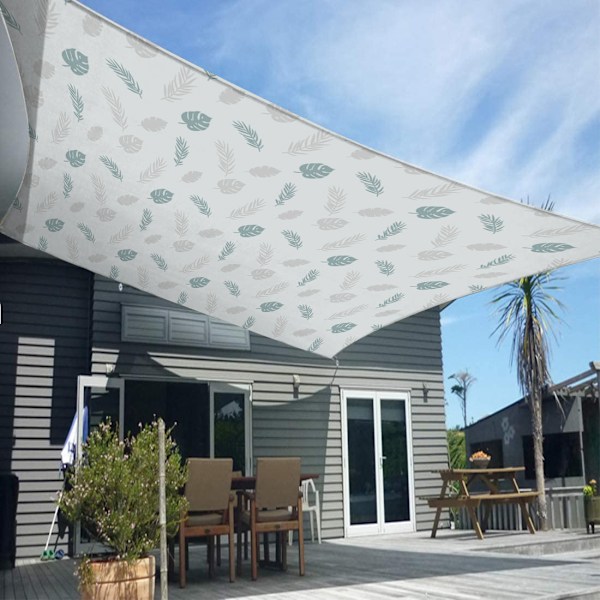 Triangulär Solsegel Beige Gult 3x3x3M - Utomhus Skugga Innergård