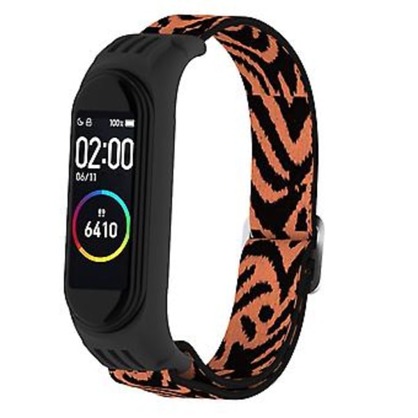Til Xiaomi Mi Band 3 / 4 / 5 Twill 8-formet Spænde Urrem (Blomst Leopard)
