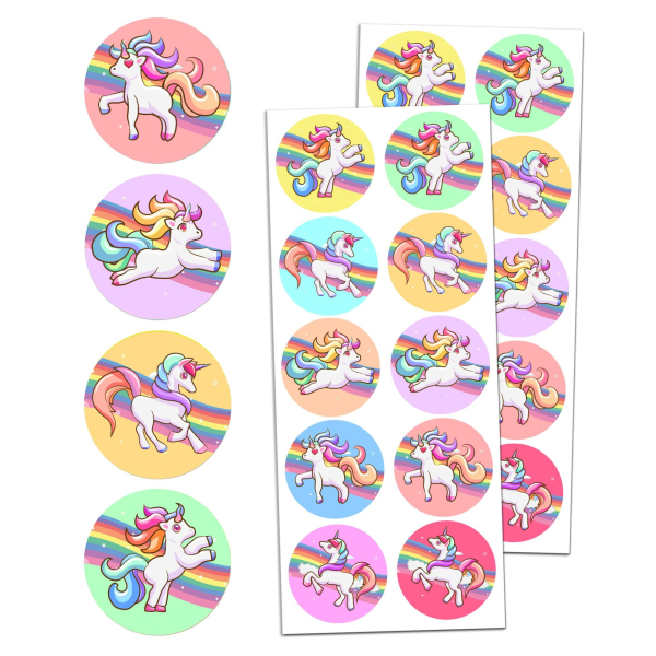 Unicorn klistermärken, suddgummi klistermärken -20 ark, 200 klistermärken