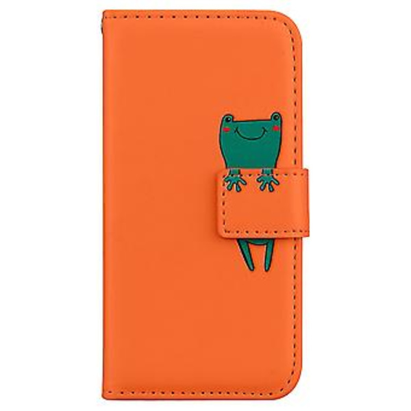 Telefonhus med Bjørn Mønster til Redmi Note 10 Pro med Kortlomme, Snøre, PU Læder Materiale, Pengepung Funktion, Hjørne Faldbeskyttelse (Orange)