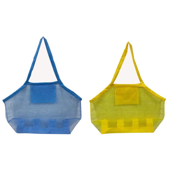 2 delar Stor Mesh Beach Bag Toy Toy Bag Sand Handduk för Ho