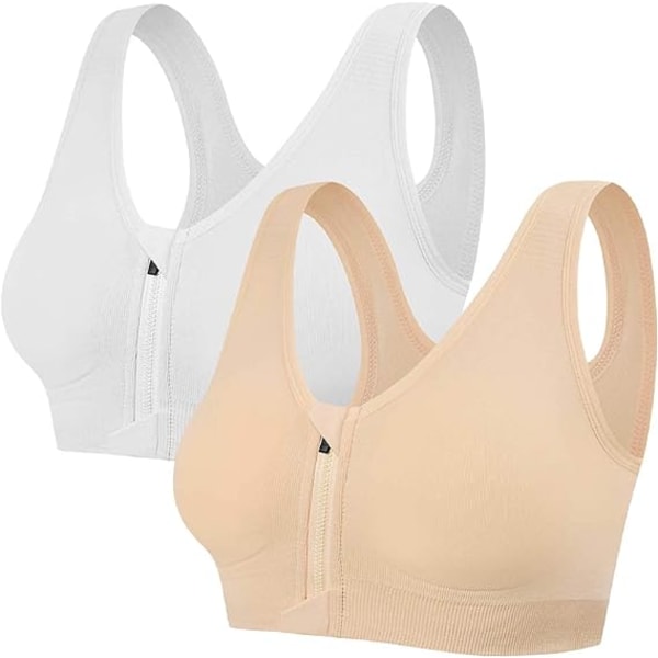 Women's Sports Bra, No Cup, Front Zipper and Removable Pads for G