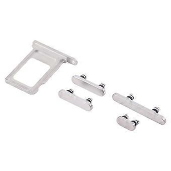 Original SIM + SIM-kortshållare + Sidoknappar (Vit) för iPhone 16 Pro