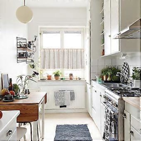Boho Gardiner med Dusker Multifunksjonelt Vindusgardin for Kjøkken (150*60 L)
