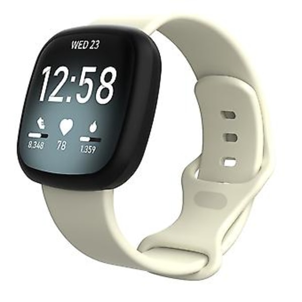 Til Fitbit Versa 3 / Sense Silikon Urrem Størrelse: L (Abrikos)