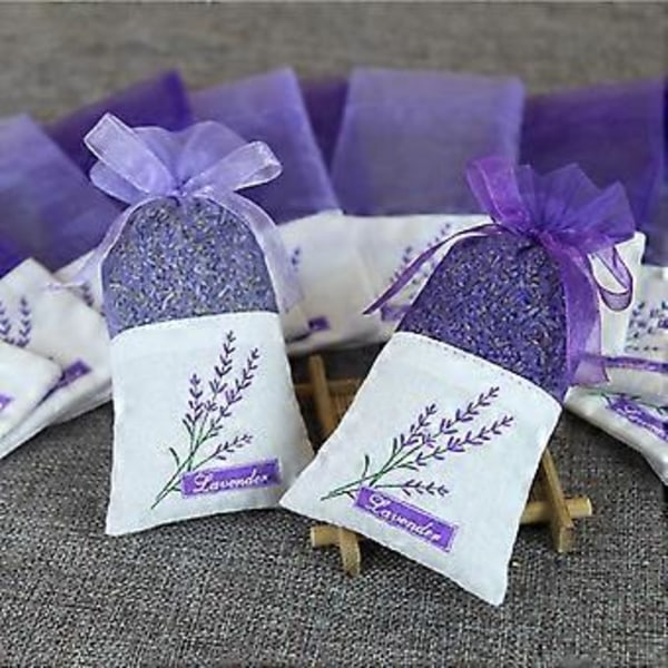 20 stk Tomme Poseposer Blomsterprint Duft Lavendel Posepose Pung (Lyselilla)