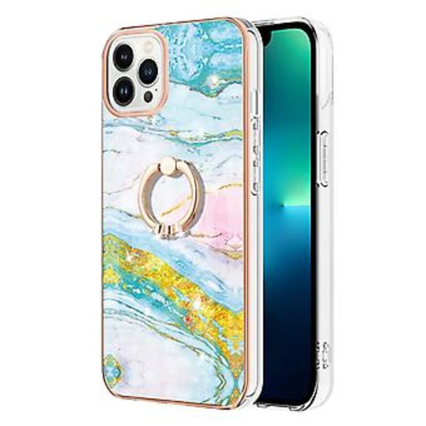 Elektroplettet Marmor IMD TPU-etui til iPhone 15 Pro Max (Grøn 1)