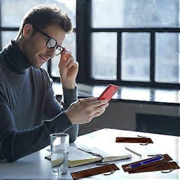 20 Stycken Sammet Pennfodral Dragsko Presentpåsar Enkel Pennhållare Förpackningsfodral (Svart)(kaffe)