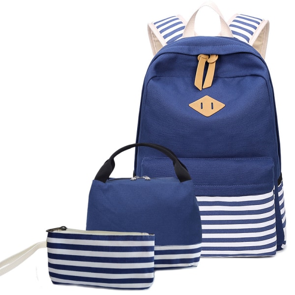 Cute Canvas Stripe Backpack Teenage Backpacks For Girls Scho