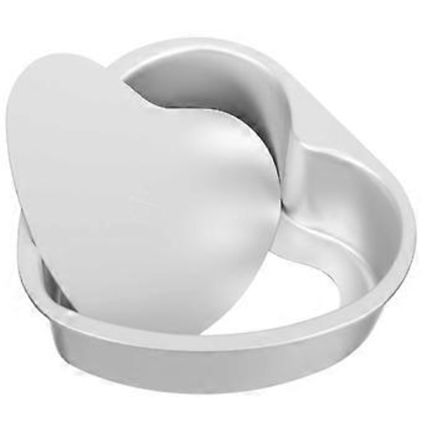6 tum hjärtformad avtagbar botten förtjockad aluminiumlegering chokladkaka form plåt bakform (silver)