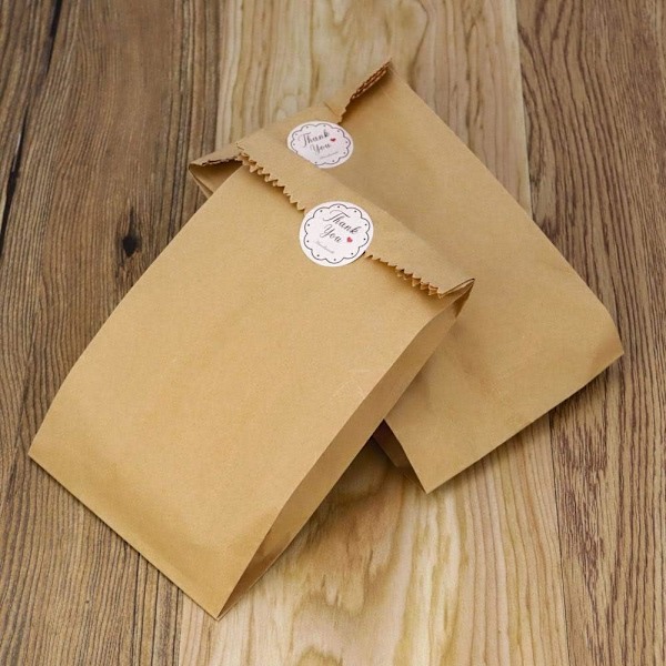 100 brune papirsposer 6 x 22cm, gavepose/feriepose/tilkommende*