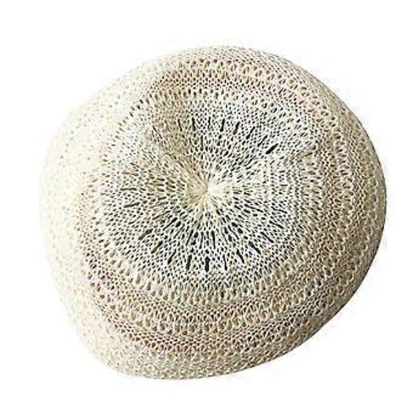 Vår Sommar Basker Hatt Vintage Utskuren Hatt Semester Vävd Rese Casual Konst Hatt (Beige)