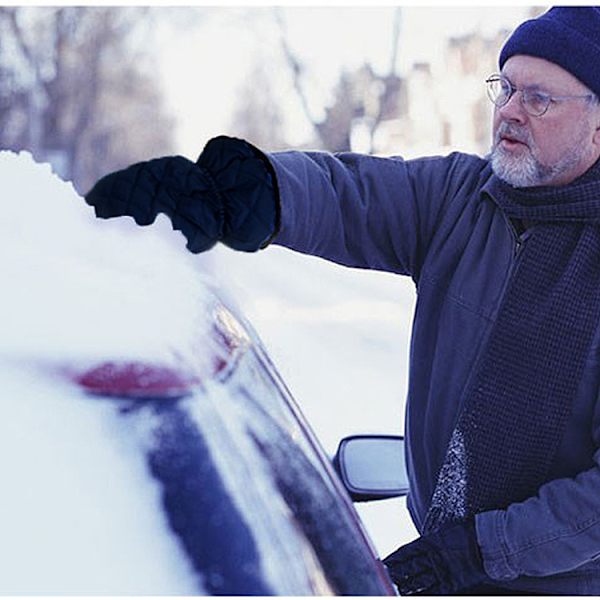 (Blå) Isskrape med Hanske til Bil, SUV og Van, Heavy Duty Frost Squeegee for Avriming av Frontrute
