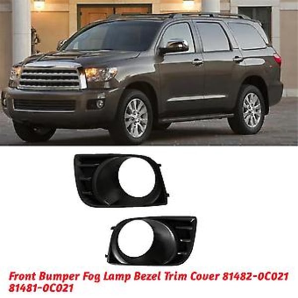 1 Par Bil Framstötfångare Dimljus Båge Trim Cover 81482-0C021 81481-0C021 för Sequoia 2008-2016 Dimma