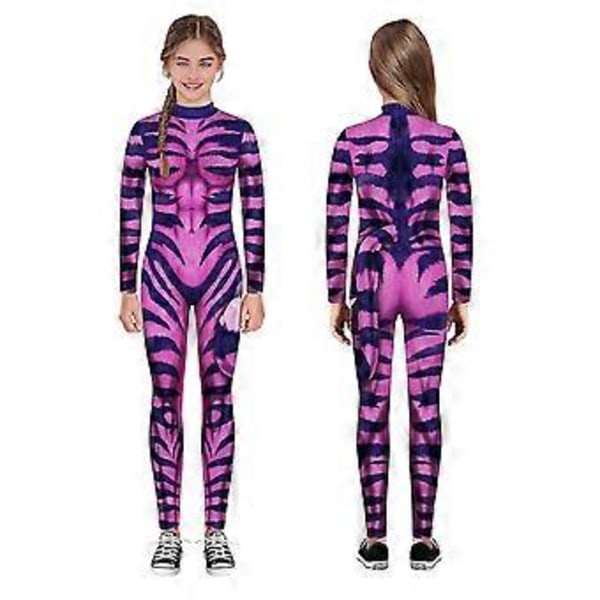 Nyt Halloween Skelet Kostume Til Børn Og Voksne, Behagelig Onesie Jumpsuit Hurtig (135cm-140cm Pink)