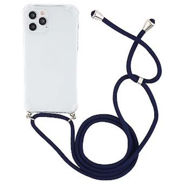 TPU-etui med snor til iPhone 15 Plus (Mørkeblå)