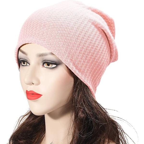 Jersey Beanies Tynd Nathat til Kvinder Mænd，pink