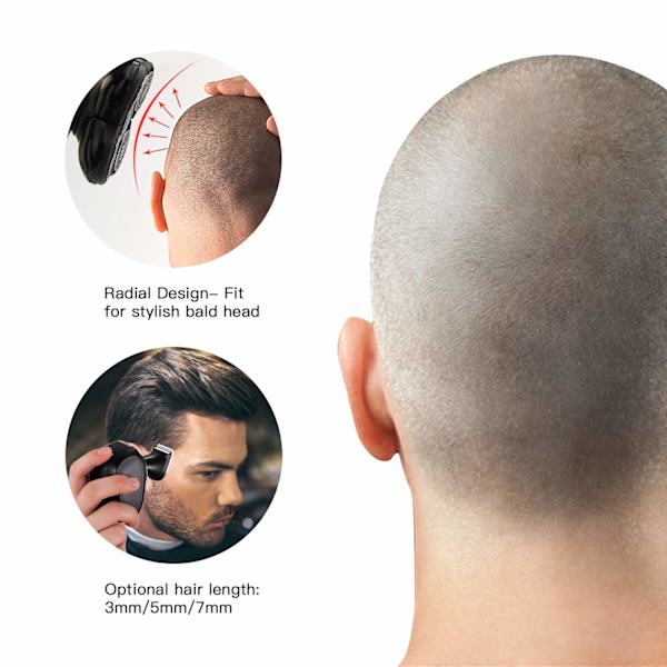Elektrisk barbermaskin for menn Hodebarbermaskin for skallede menn 5 i 1 Grooming