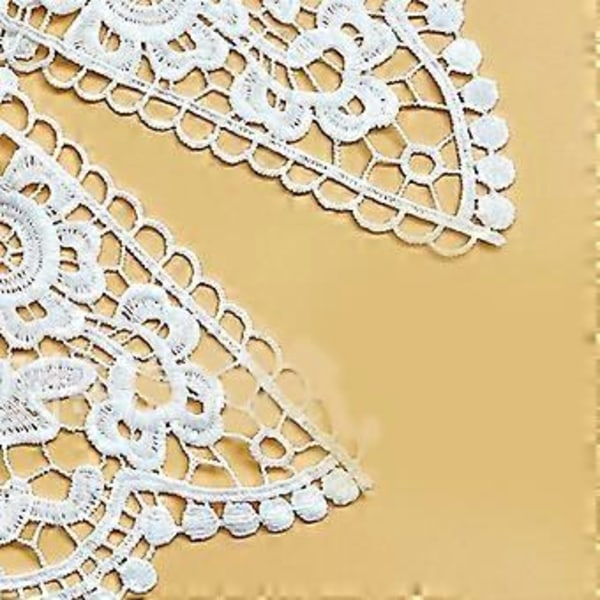 Blondekrage Dame Falsk Krage Snøring Broderi Krage Dickey Krage Hanfu Faux Krage Avtakbar Krage for Kjole (Snøring hvit)