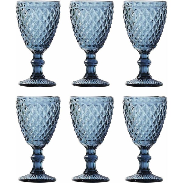 6-delt sett glassnett King vinglass vinglass vannglass lang