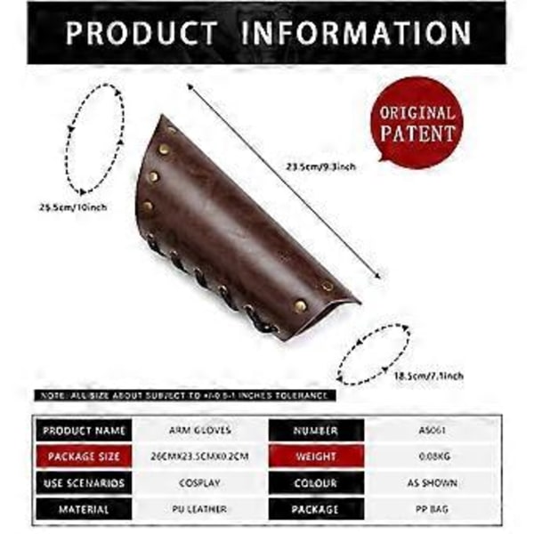 Armskydd Handskrem Armskydd Rollspel Breda Riddare Armskydd för Medeltidsentusiaster FAS061BN1 styck (FAS061BN1 styck)
