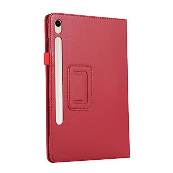 Tabletskal i Litchi-struktur för Samsung Galaxy Tab S9+ (Röd)