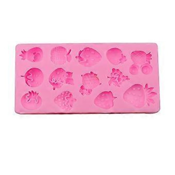 Frukter Serie Silikonform Fondant Mousse Kakform Chokladform Bakverk Tårtdekorationsverktyg Harts Konst Rosa (Rosa)