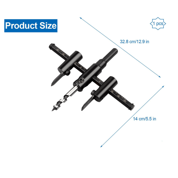 Säädettävä puureikäsaha 30mm - 300mm, korkealaatuinen seosreikäsaha, pyöreä reikäpora, DIY Wo