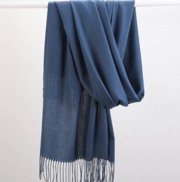 Neutral denim tørklæde til kvinder, let og blødt retro vintersjal