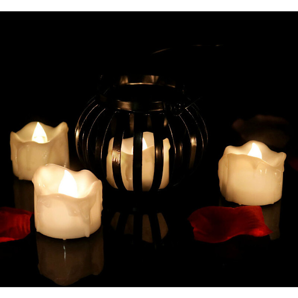 Set med 12 LED-ljus Batteridrivna ljus Doftfria ljus