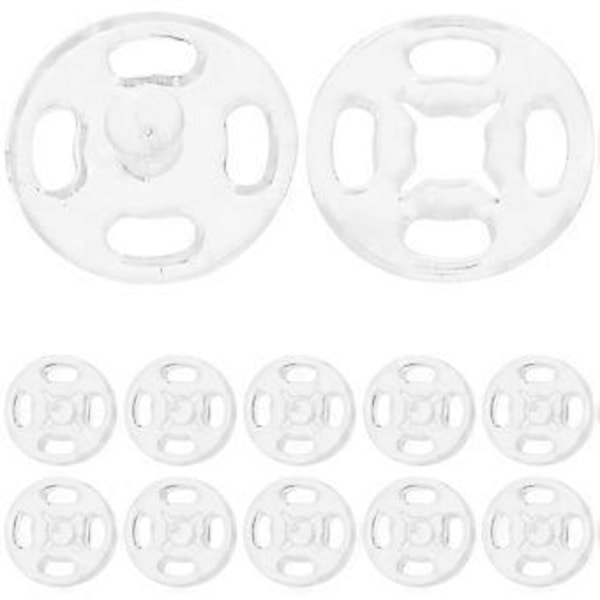 100 stk Klare Skjorteknapper Frakk Trykknapper Usynlige Trykknapper Festespenner Trykknapp DIY Sytilbehør (13mm)