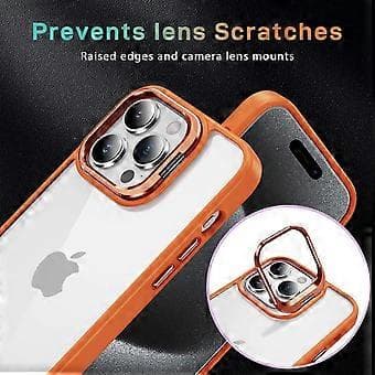 Til iPhone 14 Pro Cover Linseramme Støtteben TPU+Akryl Telefoncover (Stil D)
