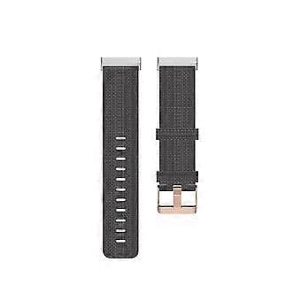 Vaihtohihna Fitbit Versa 3/Sense -kelloon, nylonkangasmateriaali (tummanharmaa)