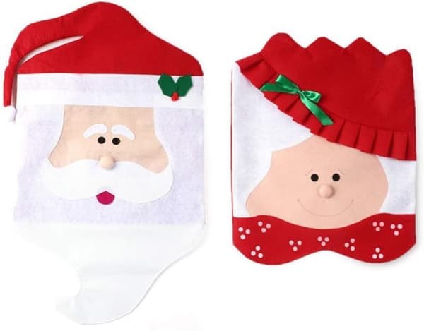 Jultomte matstolsöverdrag, juldekoration matstol