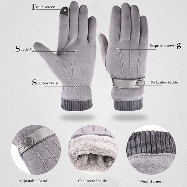 Vinter Varme Touchscreen Hansker for Menn Kvinner Termisk Semsket Fleece