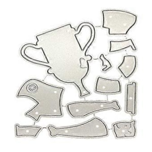 Metalliska Utskurna Troféer - Stämplar för DIY-Embossing för Barnkorttillverkning