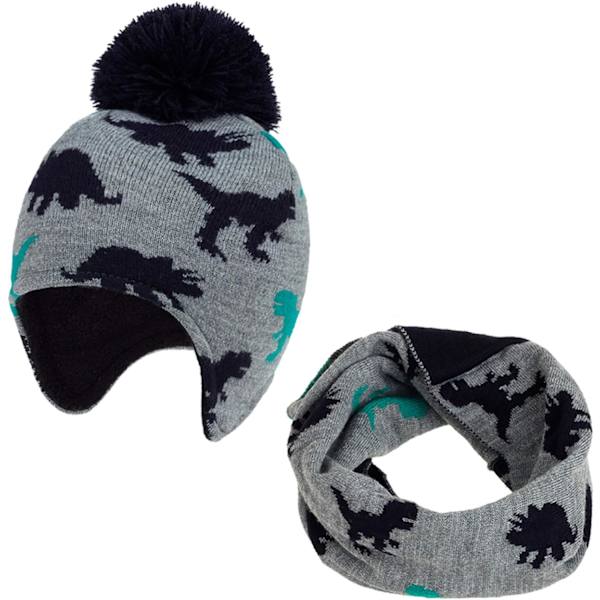 2 i 1 Barn Lue og Skjerf Vinter Varm Tykk Fleece Fôr Strikket