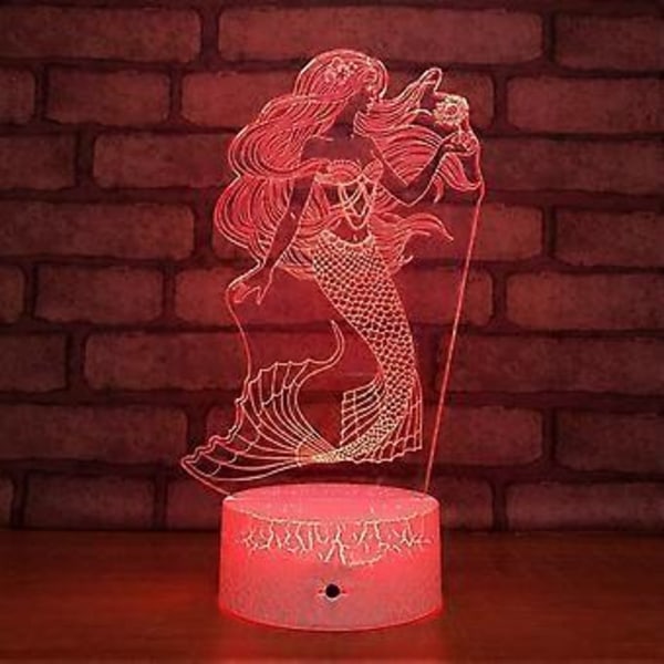 Dinosaur 3D Illusion Lampe, 3D Natlys til Børn Drenge 7 Farveskift med USB, Berørings- & Fjernbetjening