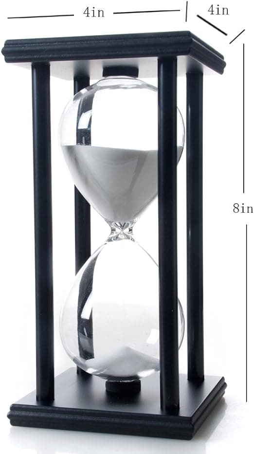 Hvidt sand 60 minutters træ sand ur, timeglas sand timer