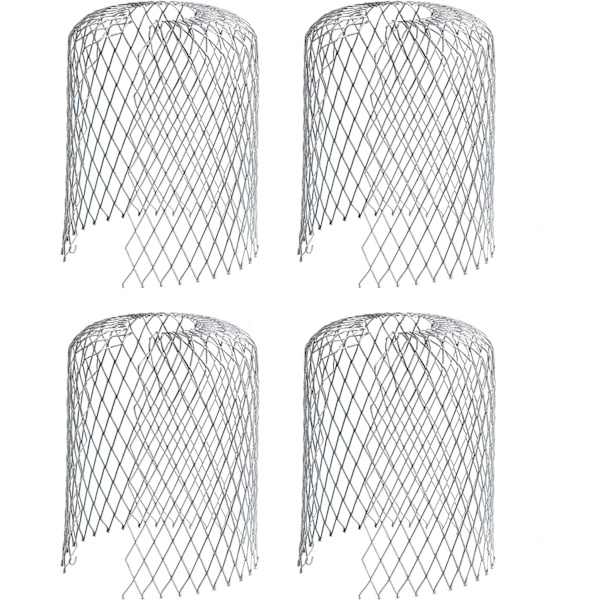 Set med 4 rännskärmar i metall, rännskydd, stuprörsskydd, lövsi