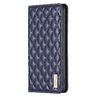 Til Redmi Note 14 Pro 5G / Note 14 Pro+ 5G Diamant Gitter Magnetisk Læder Flip Telefon Cover (Blå)