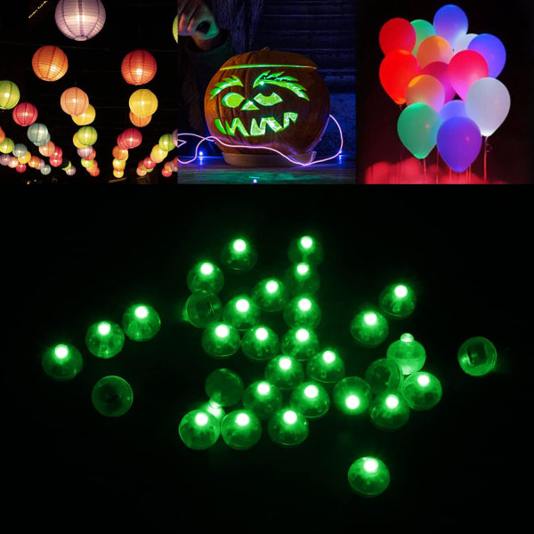 LED Mini Runde Ballonglys, 100 stk Mini LED Ballong, Mini Lan