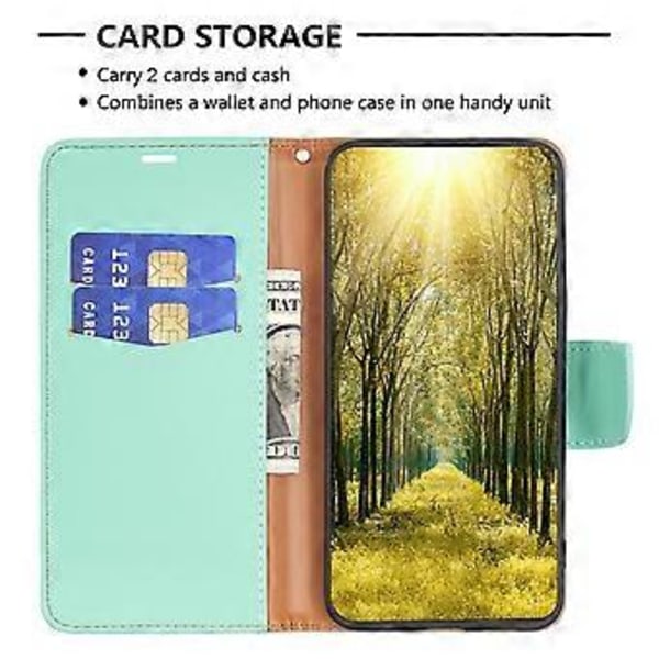 Plånboksfodral i PU-läder för iPhone 15 Pro, mobiltelefonfodral, flipfodral med stativ och rem (Stil C)